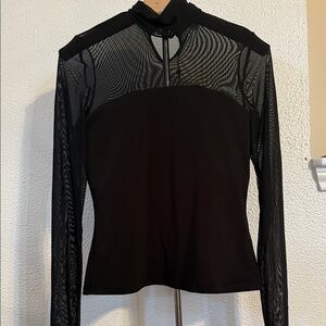 Cinq a Sept Womens Shantel Illusion Top Small Black - NWT